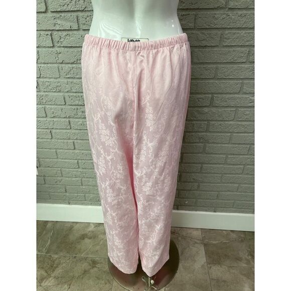 Adonna Women Pink Floral Matte Satin Pajamas Size XXL Top / L Bottom - Picture 4 of 10